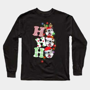 Ho Ho Ho Funny Christmas For Bulldog Lovers Long Sleeve T-Shirt